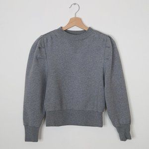 Frame Heather Grey Puff Sleeve Sweatshirt XXS